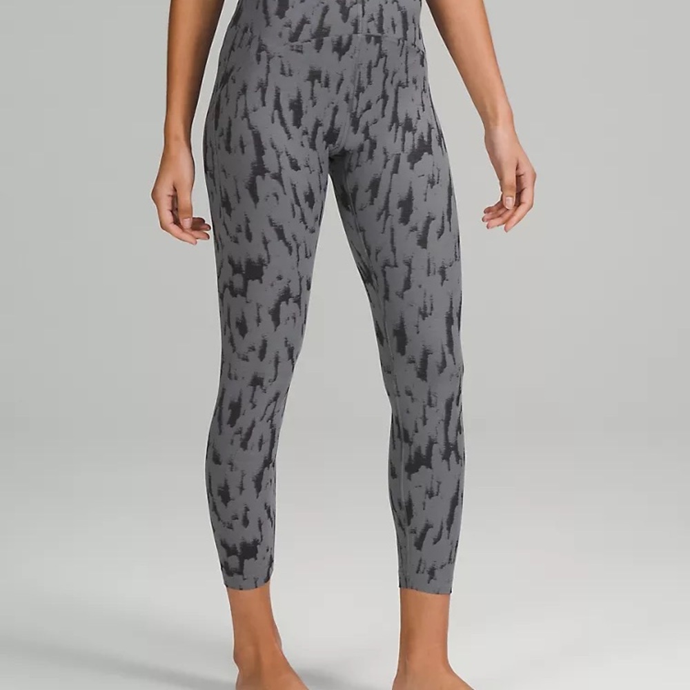 Lululemon InStill High Rise Camo Jacquard Asphalt Gray Black Women's Leggings